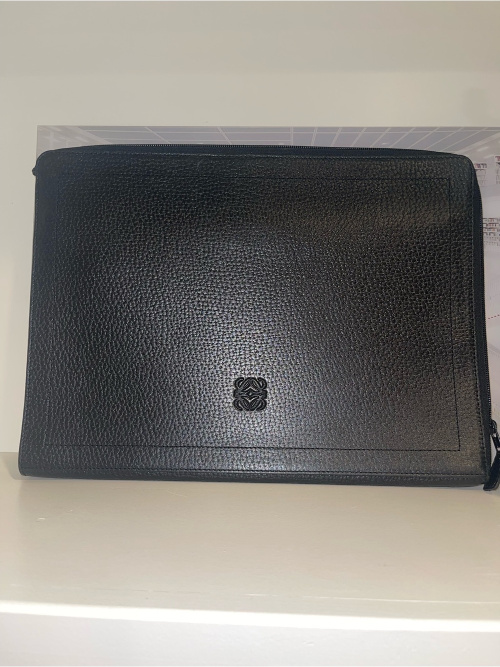 Loewe Anagram Leather Document Case/Laptop Case Grained Calfskin unisex